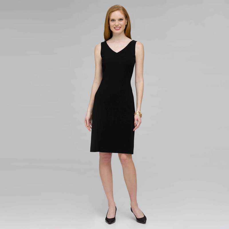 Platinum V Neck Suit Dress, , large