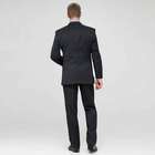 Charcoal Single Pleat Striped Wool Suit, , small